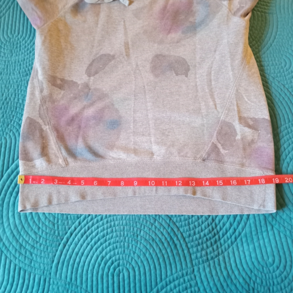 DKNY Jeans Gray and Watercolor Pattern Hoodie Sz Medium - Picture 5 of 7